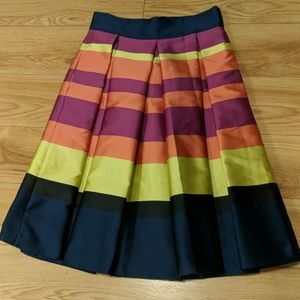 ANTHROPOLOGIE Wide Pleated Color Block Maxi Skirt